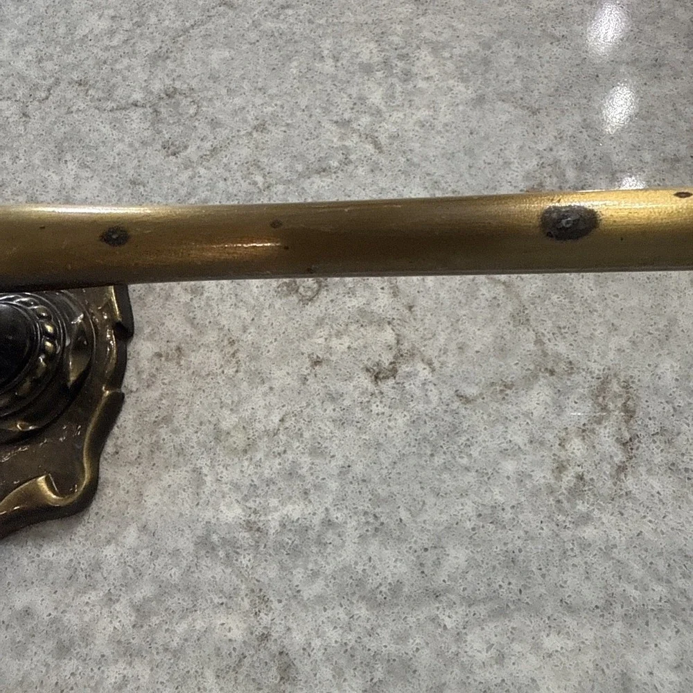 Vintage Brass Towel Bars Toilet Paper Holder Set of 3 Wall Mounted No Screws